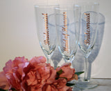 Personalised Wedding Champagne Flutes with Title or Name