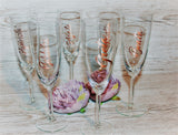 Personalised Wedding Champagne Flutes with Title or Name