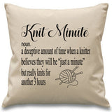 Knit Minute ~ funny knitting cushion