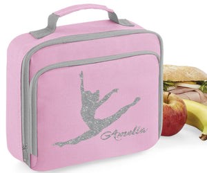 Personalised Name Gymnast Gymnastics Lunch Box Bag School Bags Custom Bag Glitter