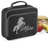 Personalised Name Horse Pony Lunch Box Bag School Bags Custom Bag Glitter