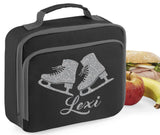 Personalised Name Ice Skating Skates Lunch Box Bag School Bags Custom Bag Glitter