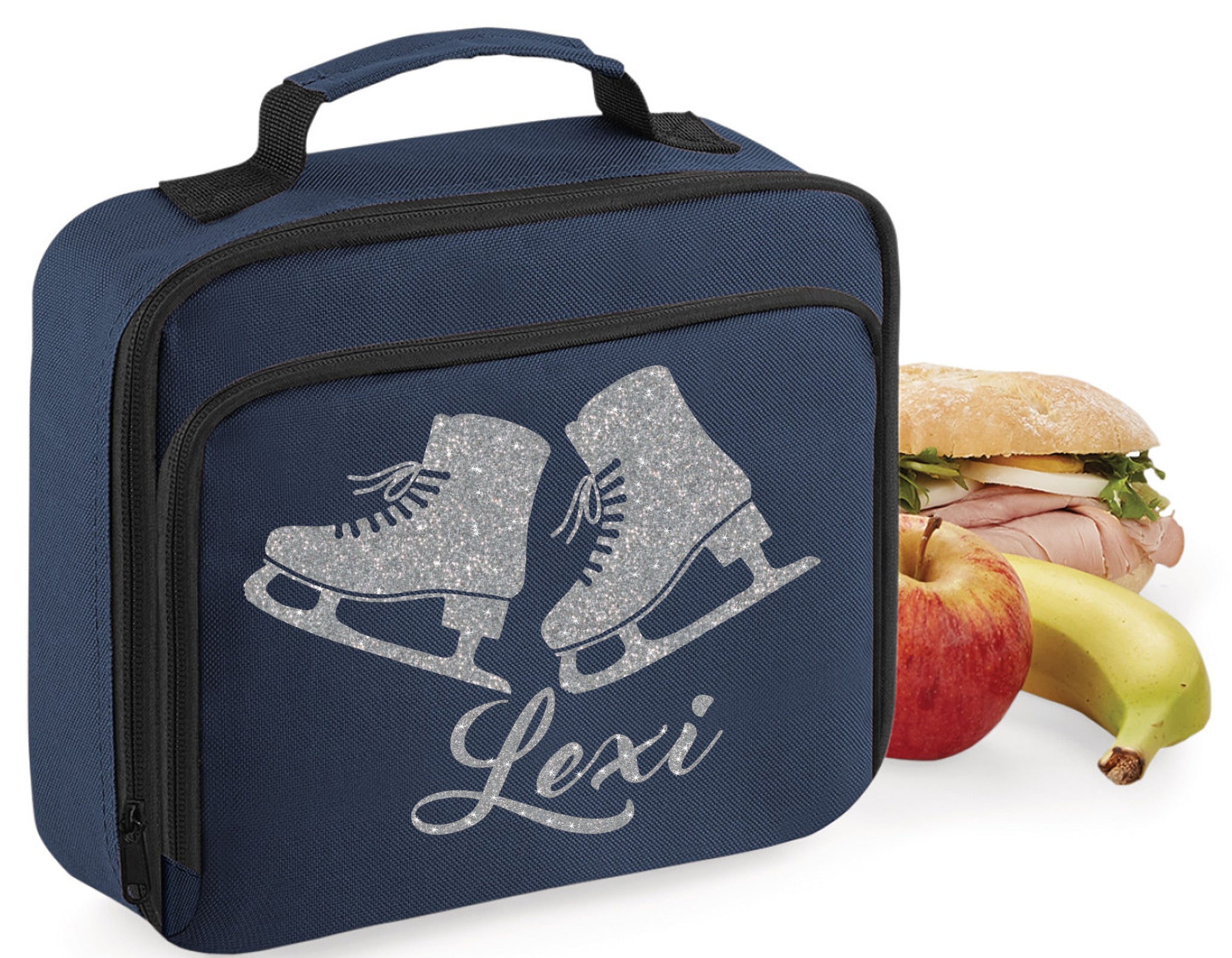 Personalised Name Ice Skating Skates Lunch Box Bag School Bags Custom designs4ushop
