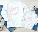 Mama Mini ~ Mummy Daughter ~ Hearts Twinning ~ Matching Sweatshirts