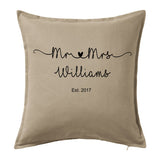 Mr & Mrs personalised cushion wedding anniversary valentines gift