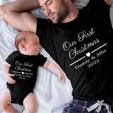 Our First Christmas with Daddy T Shirt ~ Baby Grow ~ Baby Vest ~Twinning