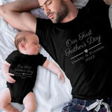 Personalised Our First Father's Day T Shirt ~ Baby Grow ~ Baby Vest ~ Fathers Day Tops ~ Twinning