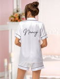 Satin Short Pjs Pyjamas Personalised with Name