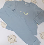 Personalised with Name in Bold Capital Letters ~ Kids Childs Childrens Loungewear Pyjamas
