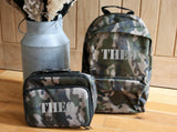 Personalised Camouflage Childrens Bag School Backpack Rucksack & Lunch Box with name
