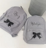 Personalised Mini Kids Childrens Rucksack Backpack School Nursery Bag with Name and Bow