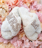 Personalised Bridal Mrs Slippers Gifts Bridal Shower Wedding Fluffy Bachelorette Hen Fluffy Slippers