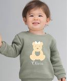 Personalised Baby Sweatshirt with Teddy Bear and Name