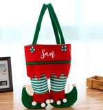 Personalised Christmas Xmas Elf Stockings ~ Elf Leg Xmas Bags