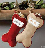 Personalised Dog Bone Xmas Christmas Stocking ~ Fur Baby Xmas Gift Present